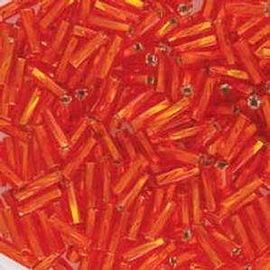 G1T#3-225 Orange Silverlined Twisted Bugles